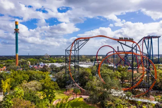 Vista das atrações do Busch Gardens Tampa Bay