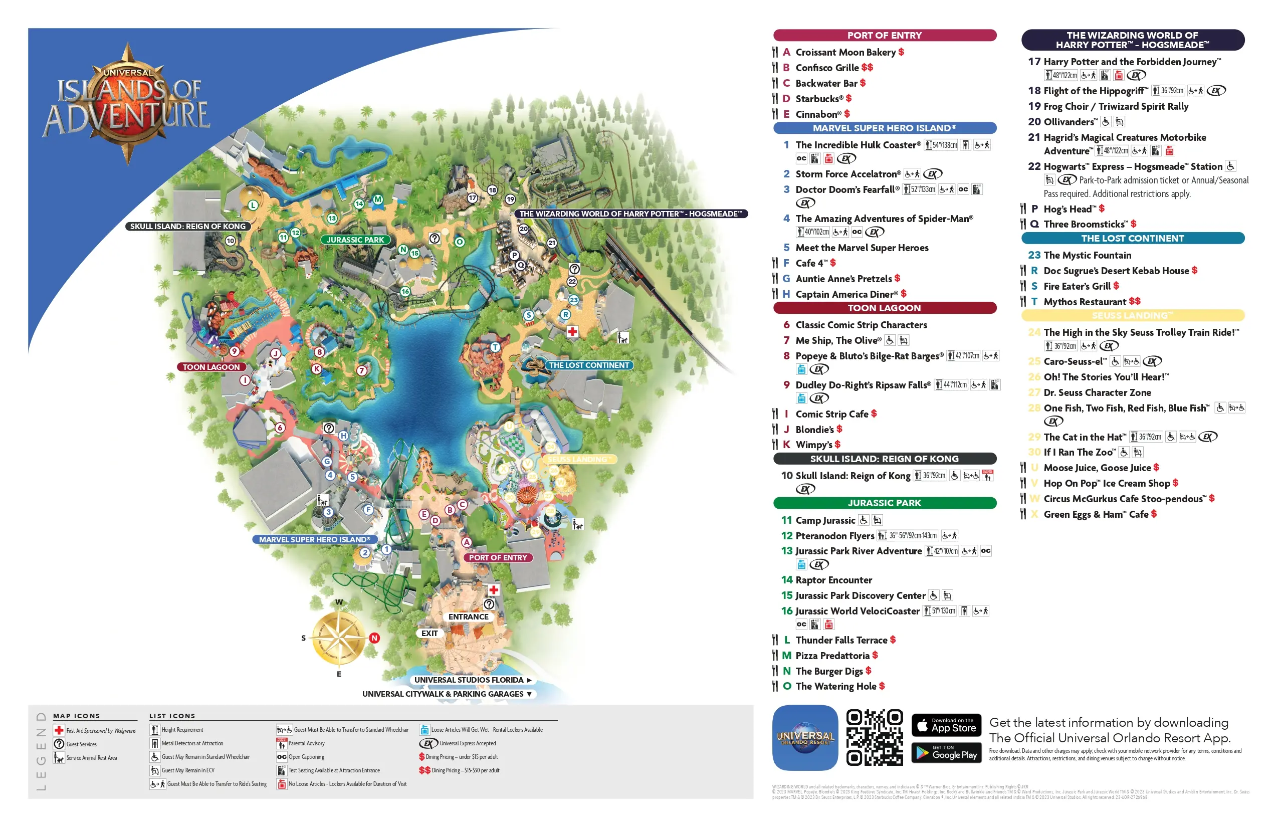 Mapa do Universal's Islands of Adventure 