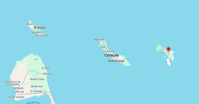 Mapa: Aruba e ilha Bonaire