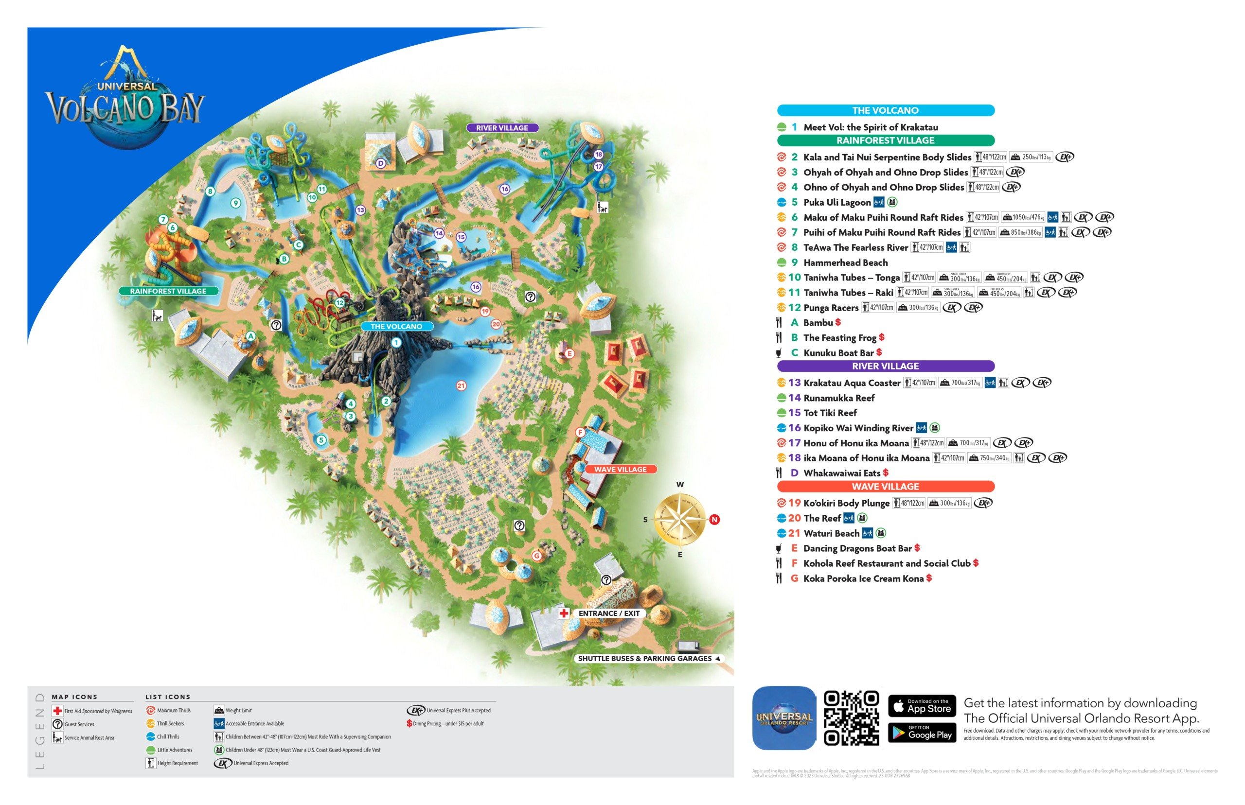 Mapa do Parque Aquático Volcano Bay Mapa do Parque Aquático Volcano Bay
