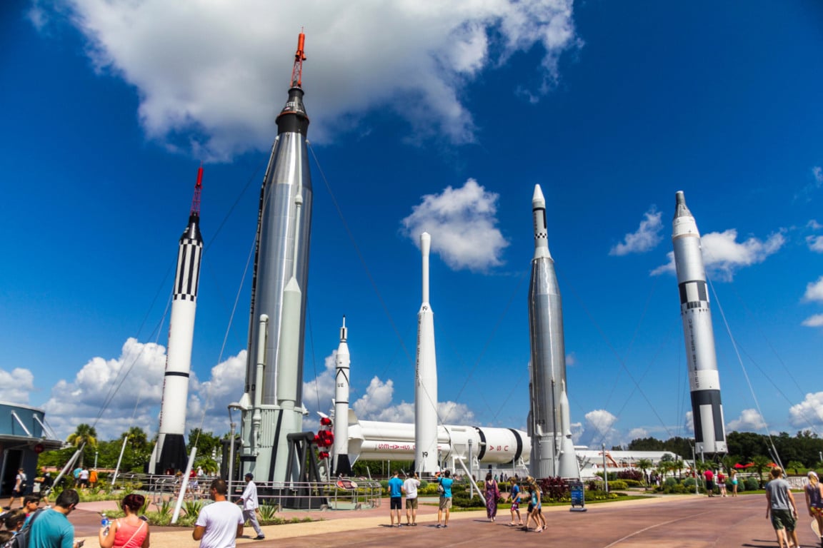 Visitantes no NASA Kennedy Space Center Visitor Complex