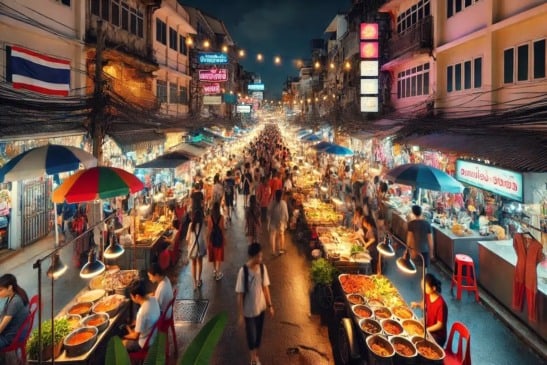 Mercado noturno Thepprasit Night Market em Pattaya