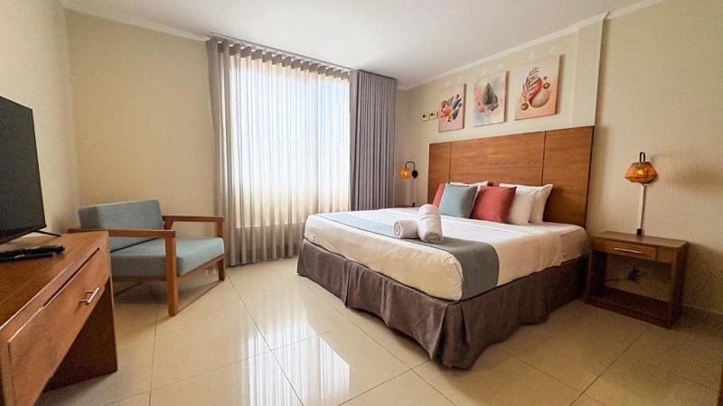 Quarto do Majestic City Suites & Beach Hotel em Curaçao Quarto do Majestic City Suites & Beach Hotel em Curaçao