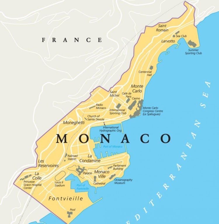 Mapa de Mônaco