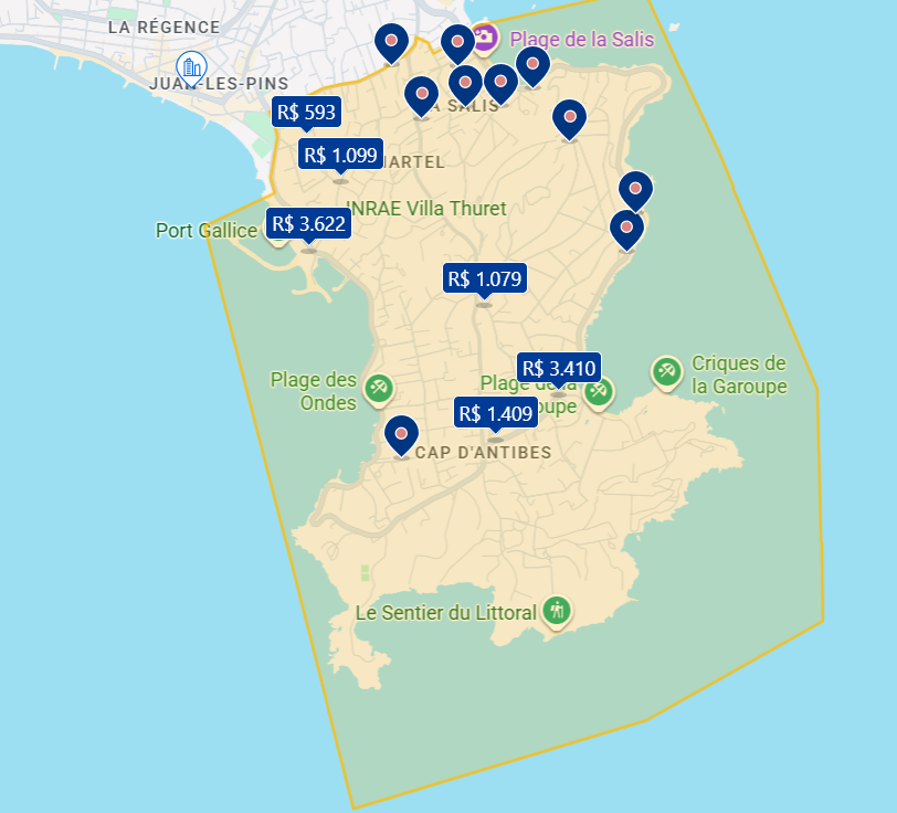 Mapa de Cap d’Antibes