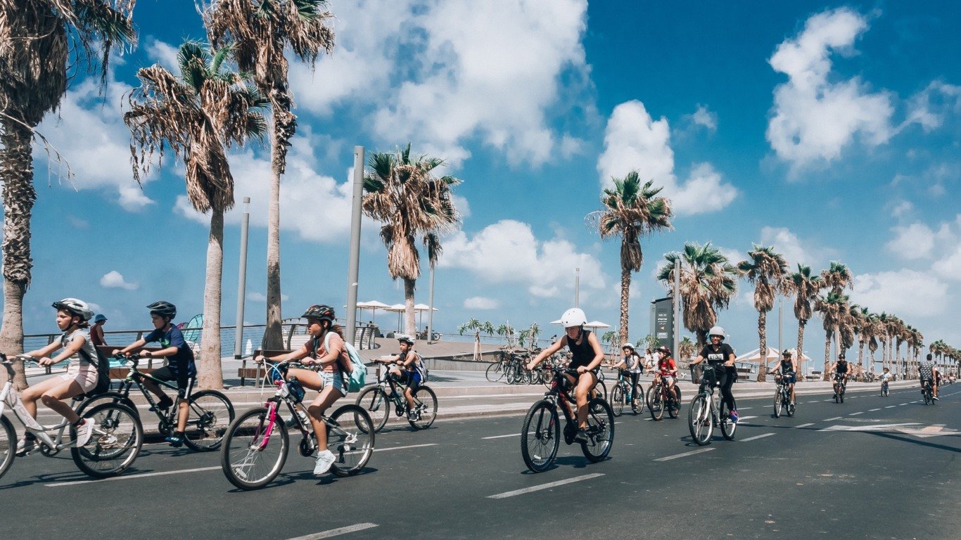 Andar de bicicleta em Antibes