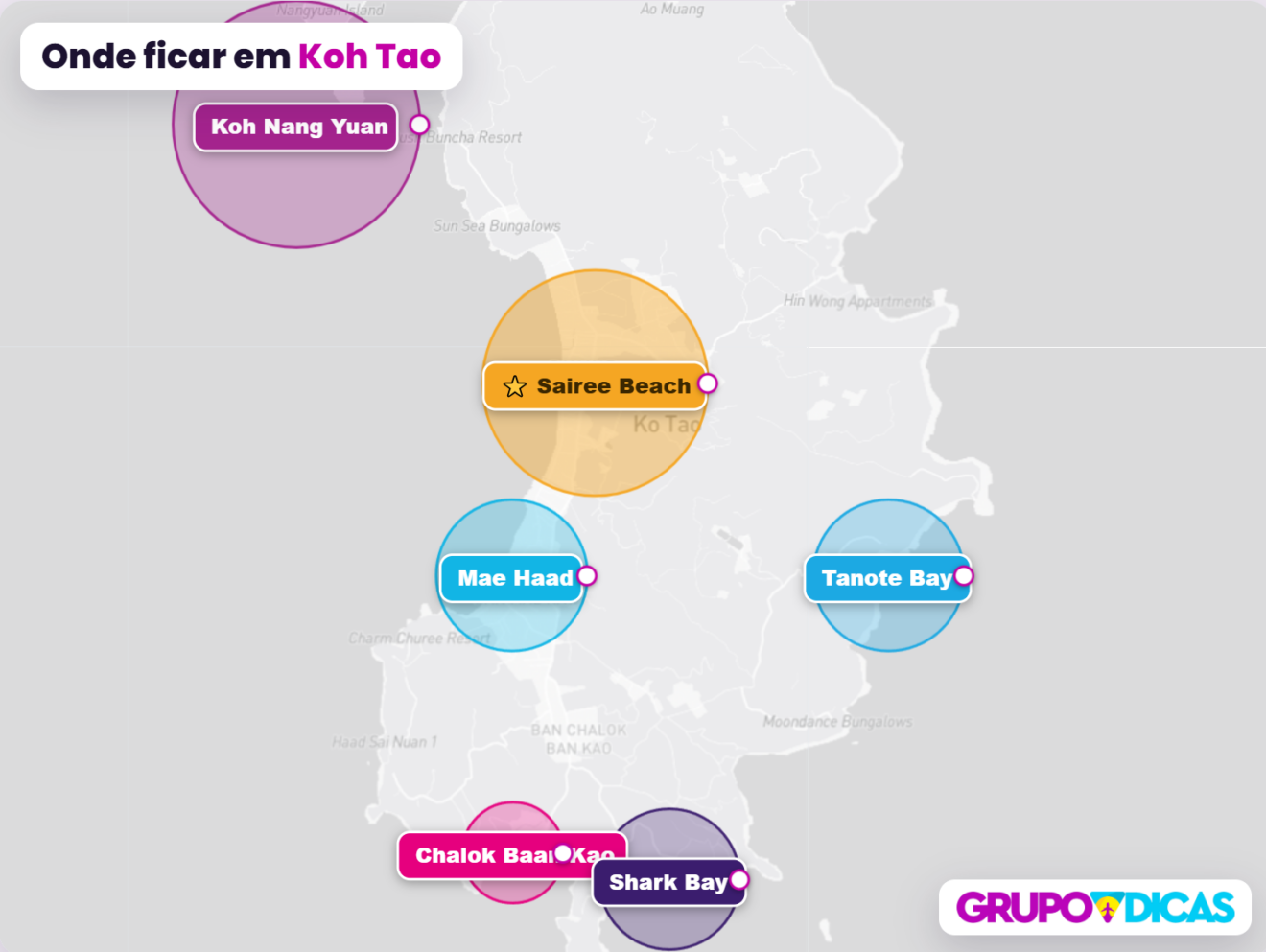 Mapa de Koh Tao Mapa de Koh Tao