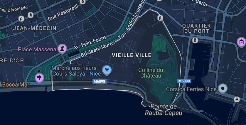 Mapa de Vieux Nice