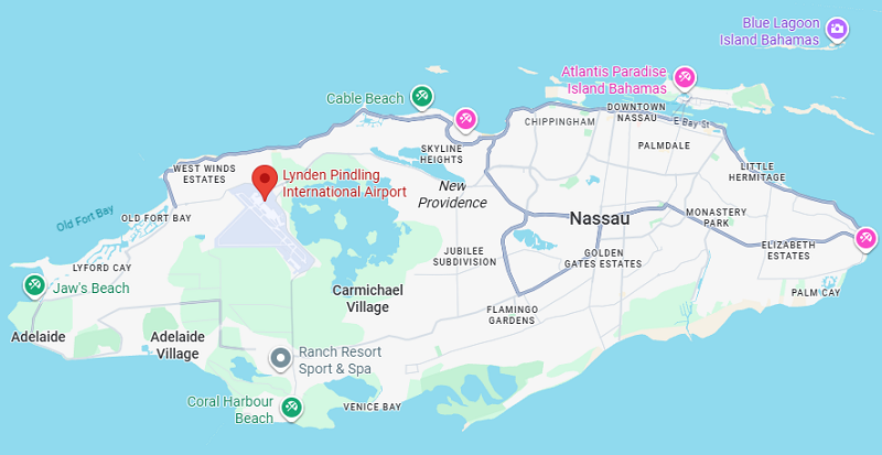 Aeroporto de Nassau: Mapa