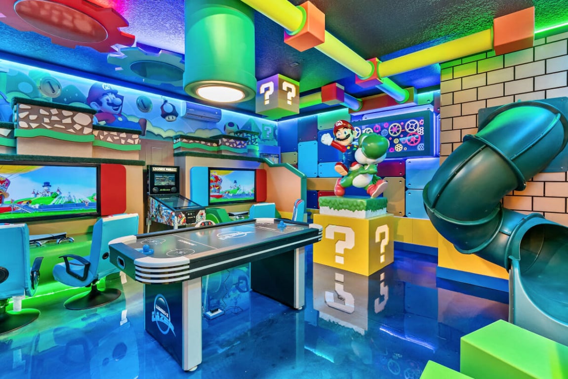 Playground temático de Super Mario em casa para aluguel em Orlando