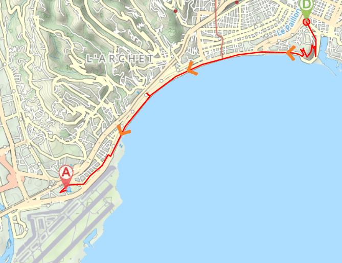 Mapa de Promenade des Anglais