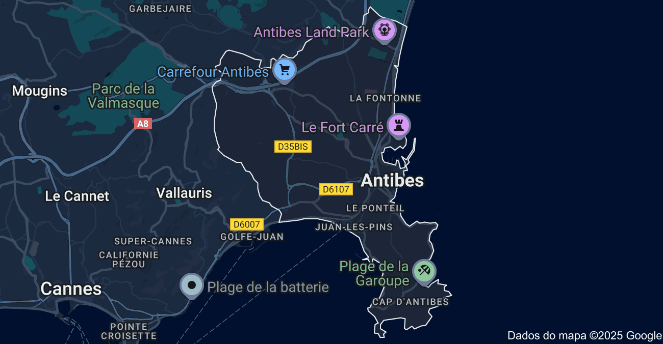 Mapa de Antibes