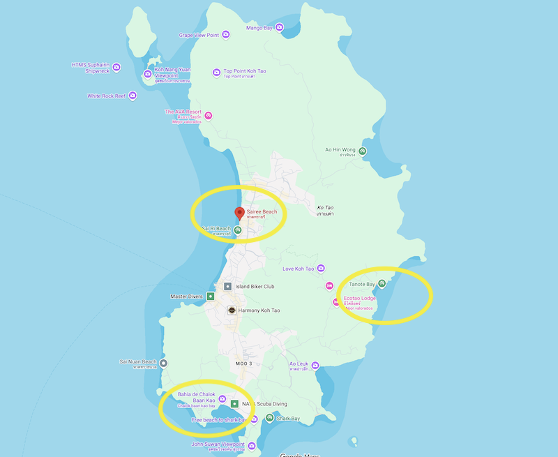 Melhores regiões de Koh Tao
