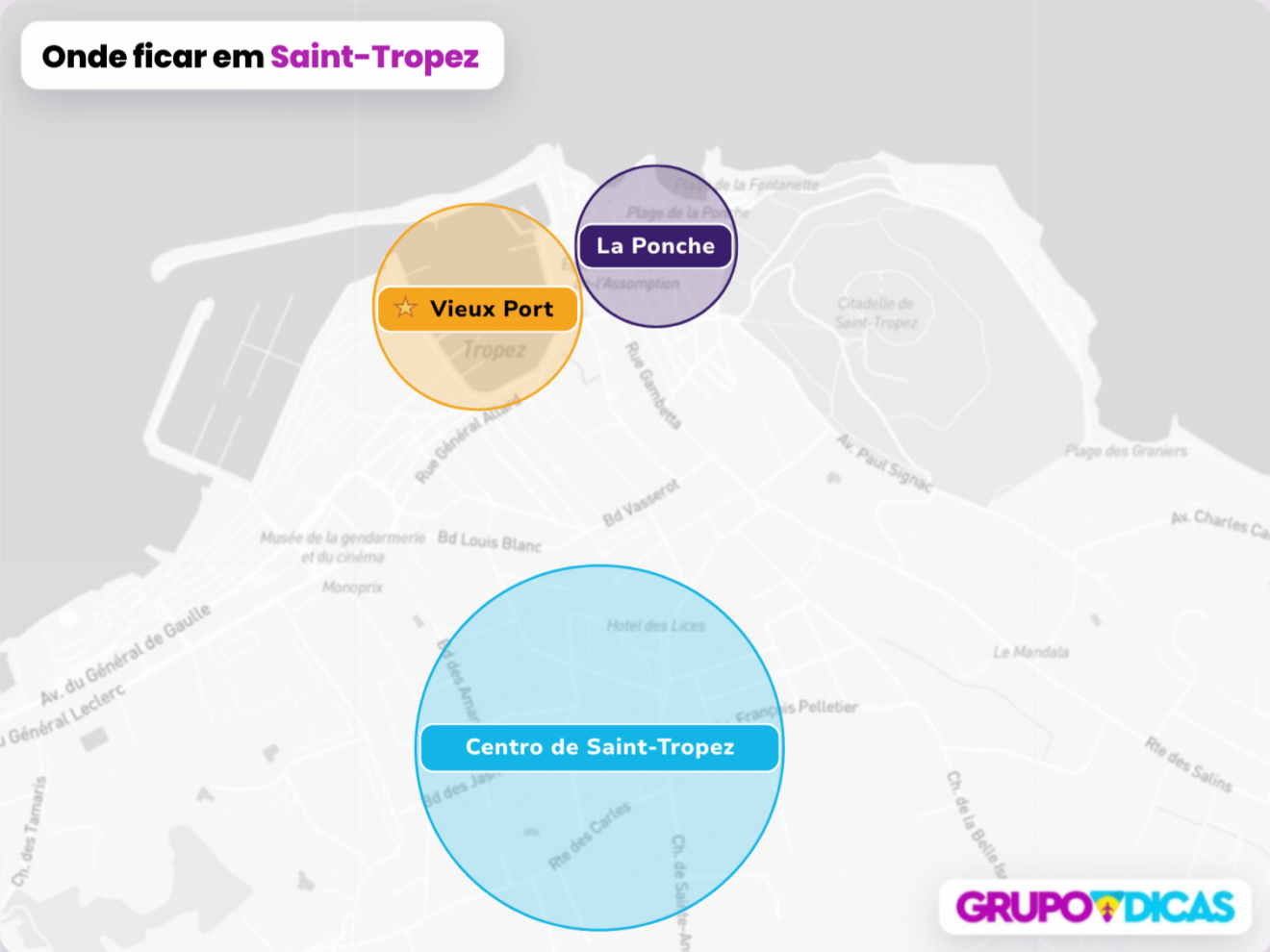Mapa de Saint-Tropez Mapa de Saint-Tropez