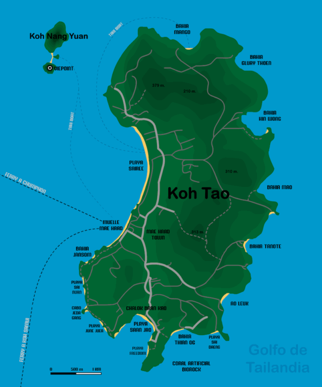 Mapa de Koh Tao