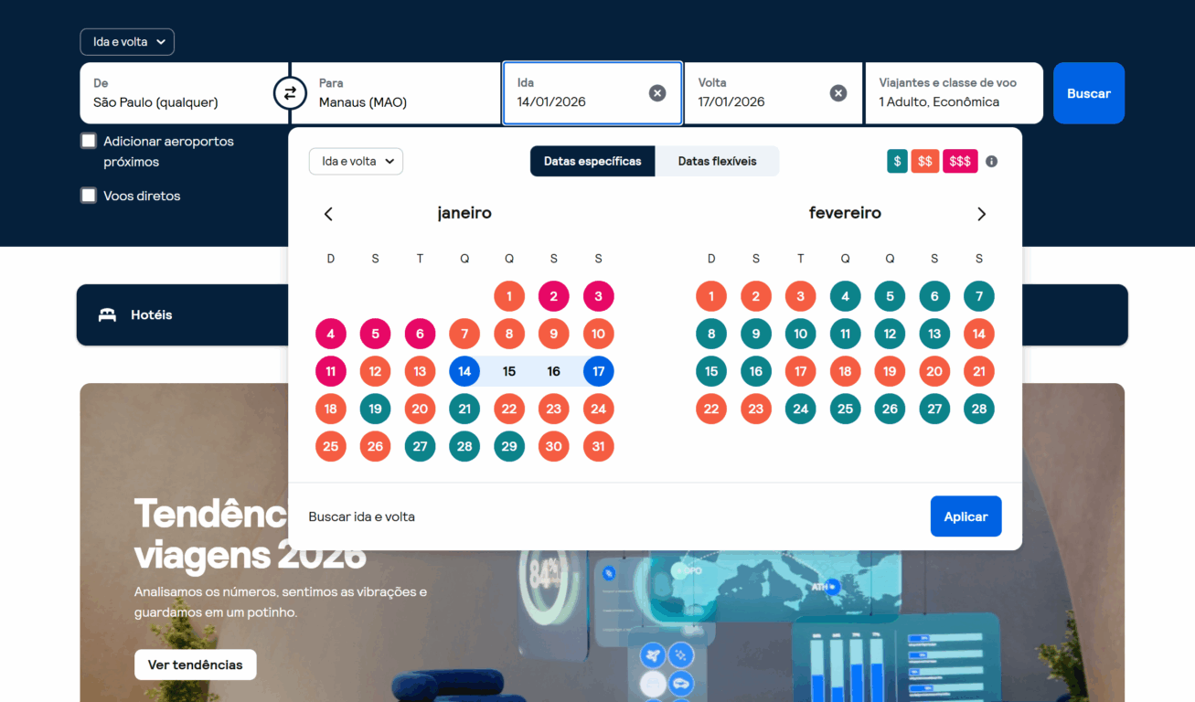 Comparador de passagens aéreas - Manaus