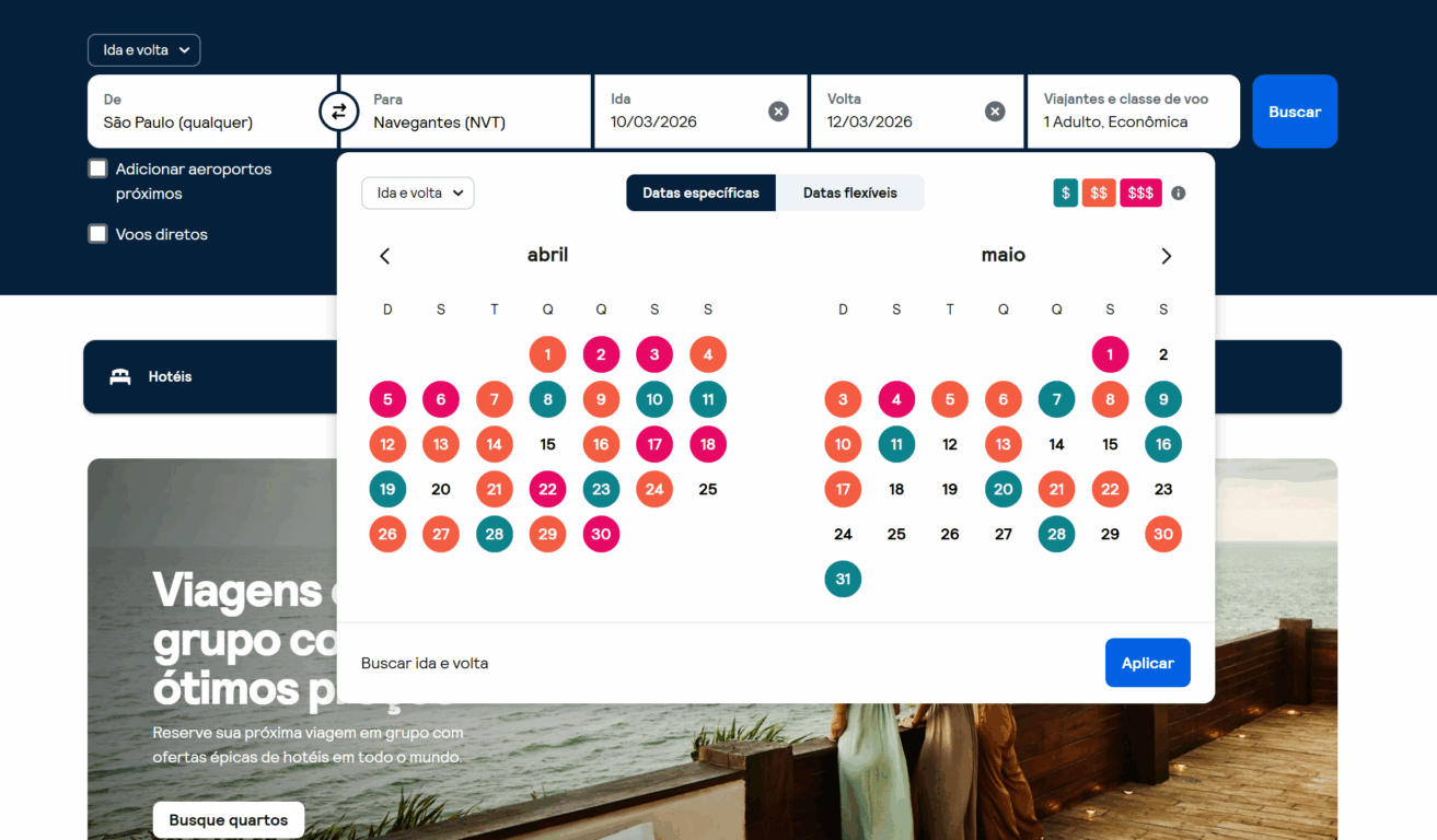 Comparador de passagens aéreas - Navegantes