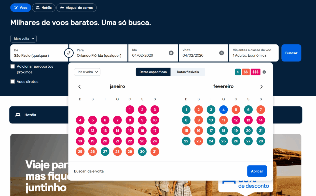 Comparador de passagens aéreas - Orlando