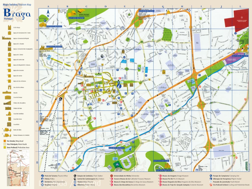 Mapa turístico de Braga