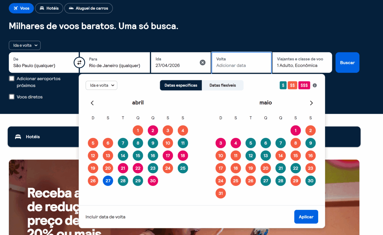 Comparador de passagens aéreas - Rio de Janeiro