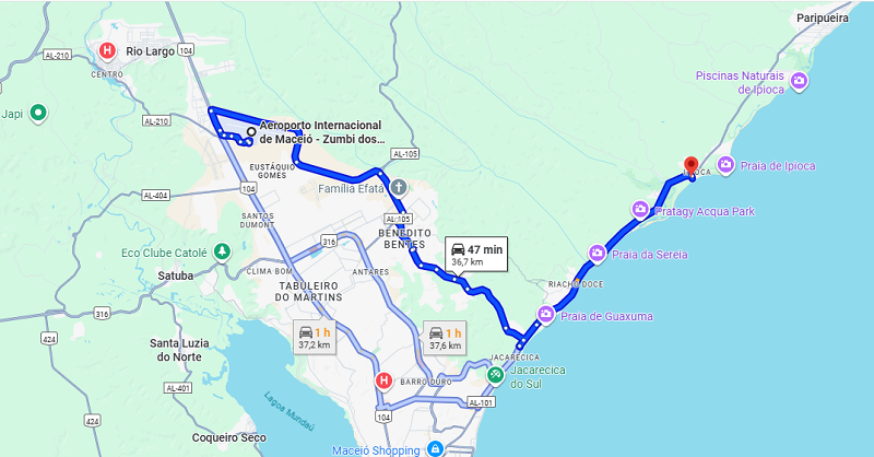 Do Aeroporto Internacional de Maceió ao Salinas Maceió All Inclusive Resort