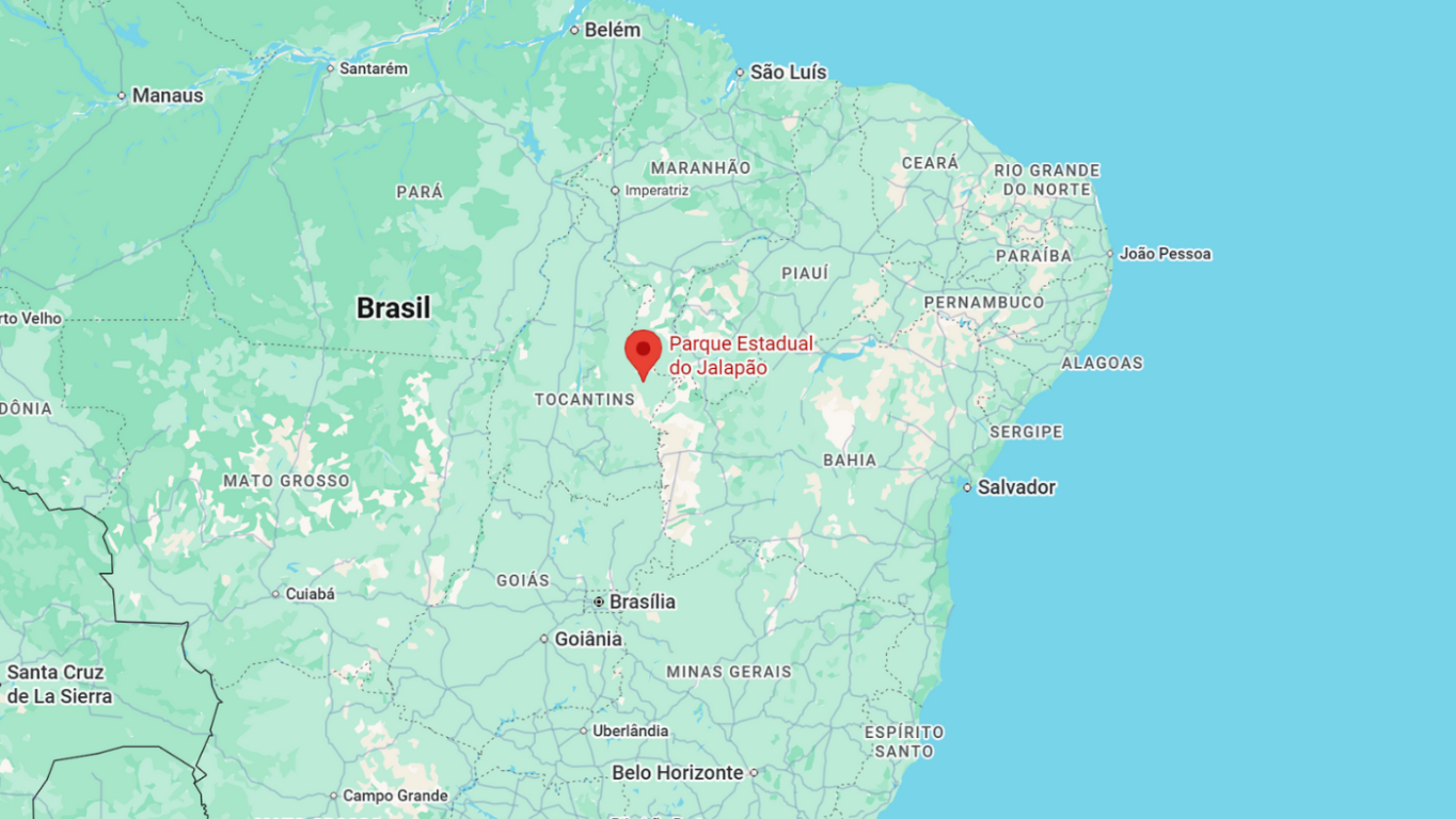 Mapa com a localização do Jalapão Mapa com a localização do Jalapão