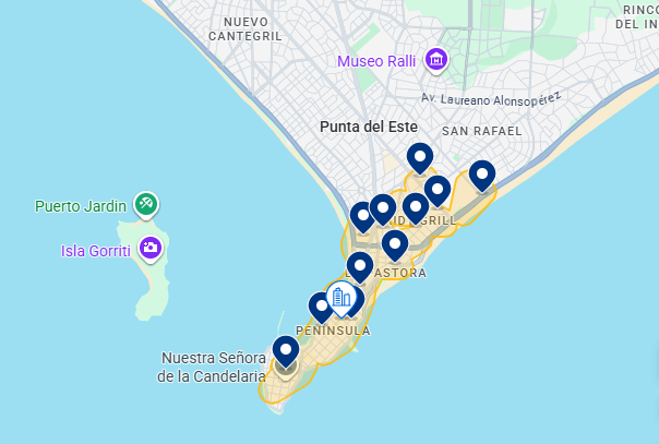 Mapa do Booking de Punta del Este Mapa do Booking de Punta del Este