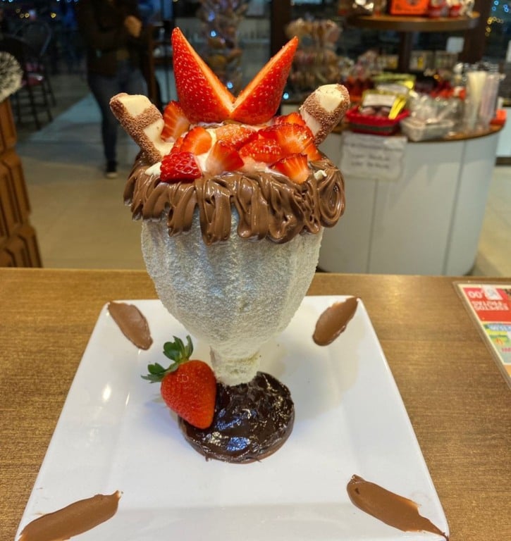 Sobremesa do restaurante A Pioneira Chocolateria em Monte Verde Sobremesa do restaurante A Pioneira Chocolateria em Monte Verde