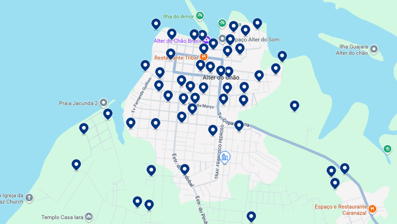 Mapa de hot&eacute;is em Alter do Ch&atilde;o no Par&aacute;