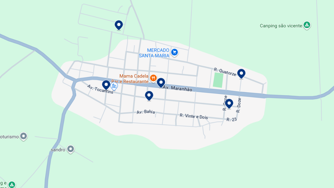 Mapa de hotéis em Mateiro no Tocantins Mapa de hotéis em Mateiro no Tocantins