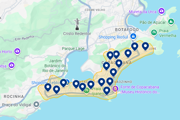 Mapa do Booking do Rio de Janeiro Mapa do Booking do Rio de Janeiro