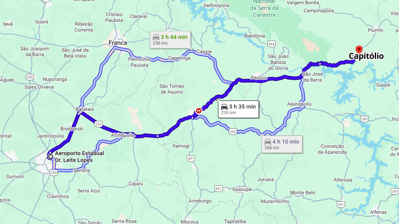 Rota para Capit&oacute;lio