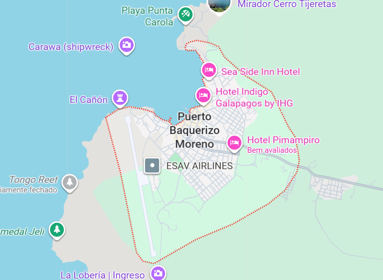 Mapa de Puerto Baquerizo Moreno Mapa de Puerto Baquerizo Moreno