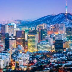 Downtown cityscape of Seoul, South Korea