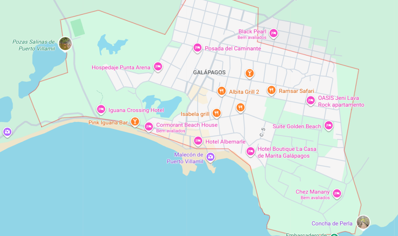 Mapa de Puerto Villamil Mapa de Puerto Villamil