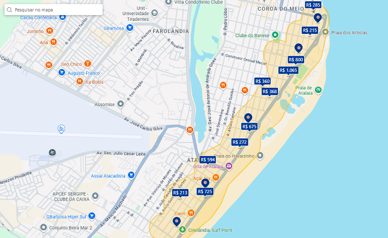Onde ficar em Aracaju: Mapa Onde ficar em Aracaju: Mapa