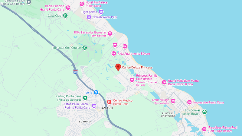 Hotel Caribe Deluxe Princess em Punta Cana: Mapa