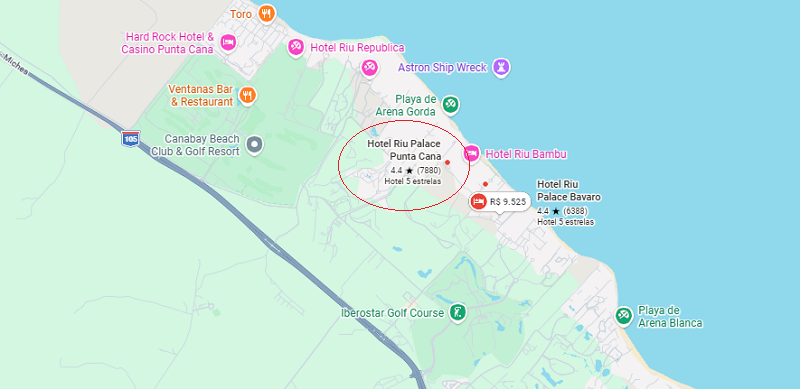 Hotel Riu Palace Punta Cana All Inclusive: Mapa