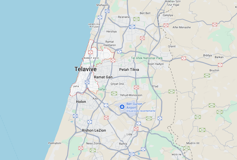 Tel Aviv mapa Tel Aviv mapa
