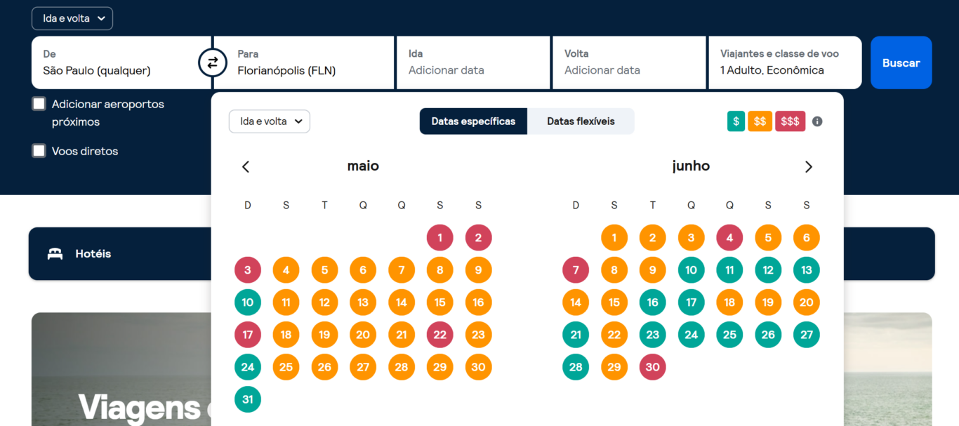 Comparador de passagens a&eacute;reas - Santa Catarina