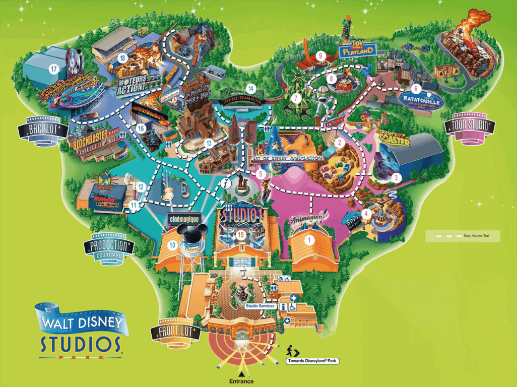 Mapa do Walt Disney Studios Park