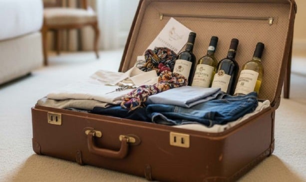 Garrafas de bebidas em voos nacionais e internacionais