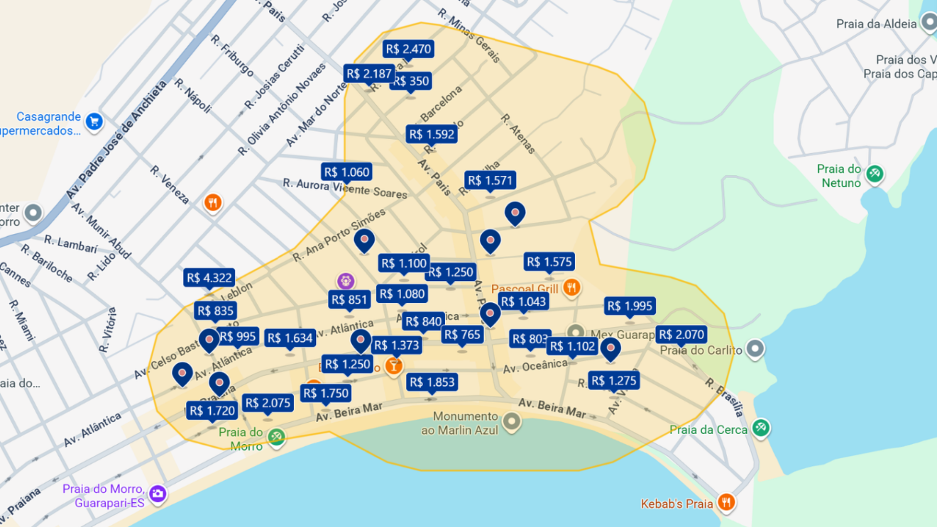 &Aacute;rea favorita dos h&oacute;spedes em Guarapari