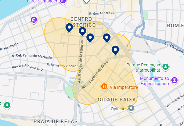 Mapa do Booking de Porto Alegre Mapa do Booking de Porto Alegre