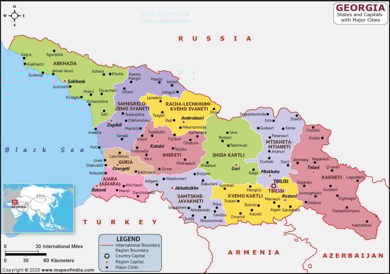 Mapa da Geórgia Mapa da Geórgia