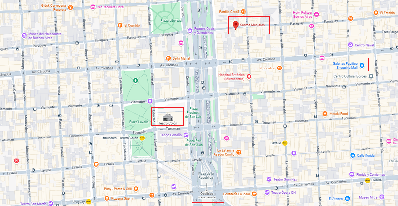 Localização do restaurante Santos Manjares Localização do restaurante Santos Manjares