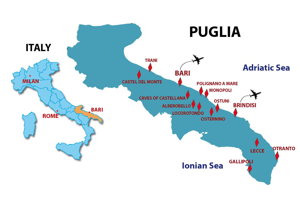 Mapa da Puglia Mapa da Puglia