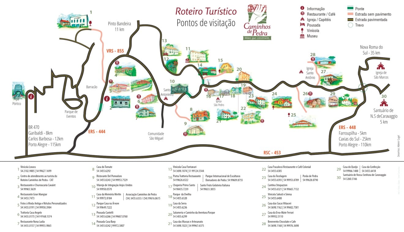 Mapa da rota Caminhos de Pedra Mapa da rota Caminhos de Pedra