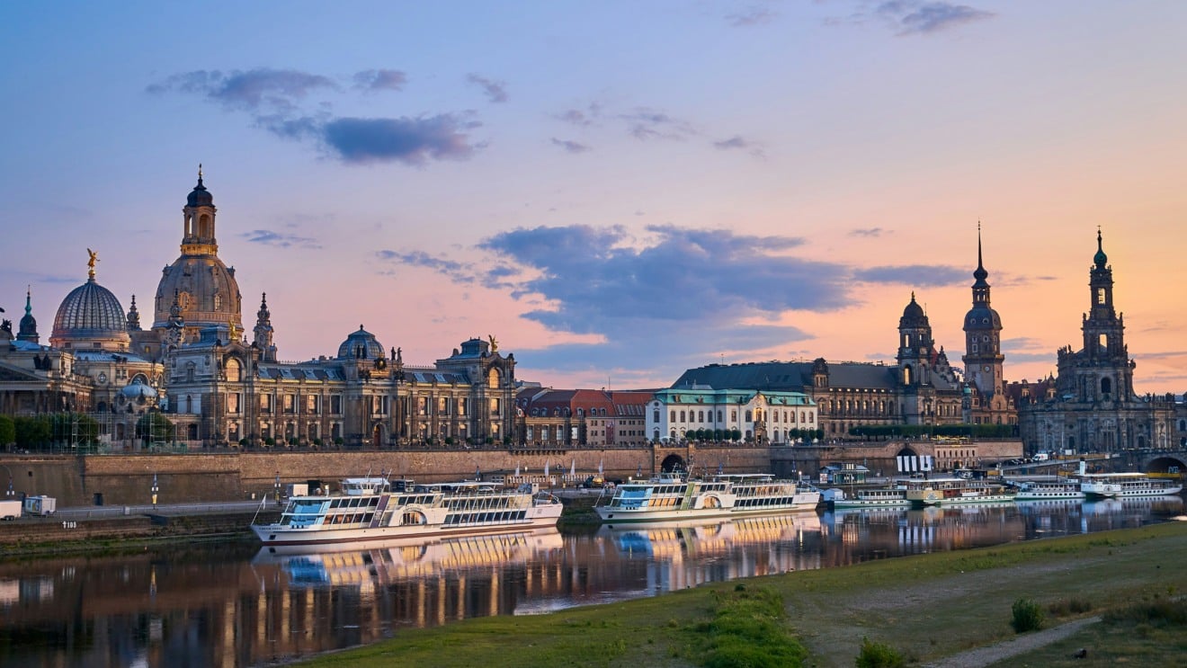 Entardecer em Dresden