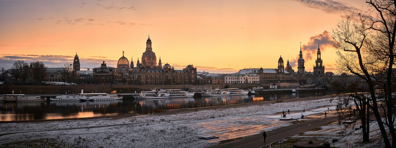 Entardecer em Dresden